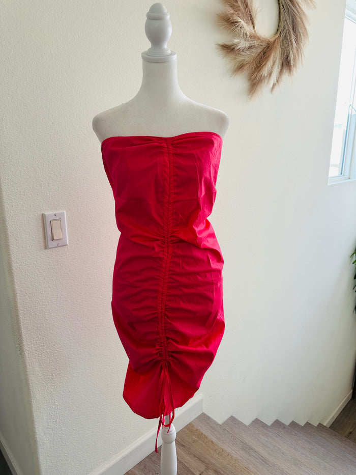 HOT PINK ZIP UP BACK SCRUNCH SKIRT!! *READ DESCRIPTION*