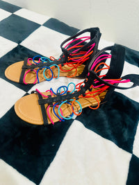 MULTI COLOR STRAP SANDALS