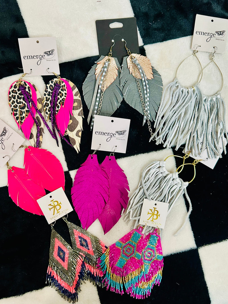 DESIGNER FEATHER EARRINGS