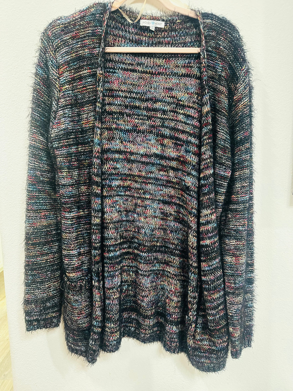 WOVEN HEART MULTICOLOR CARDIGAN