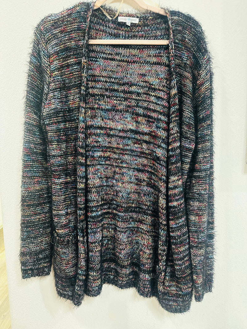 WOVEN HEART MULTICOLOR CARDIGAN