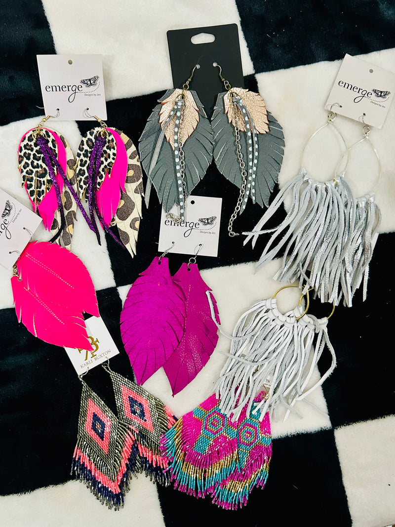 DESIGNER FEATHER EARRINGS