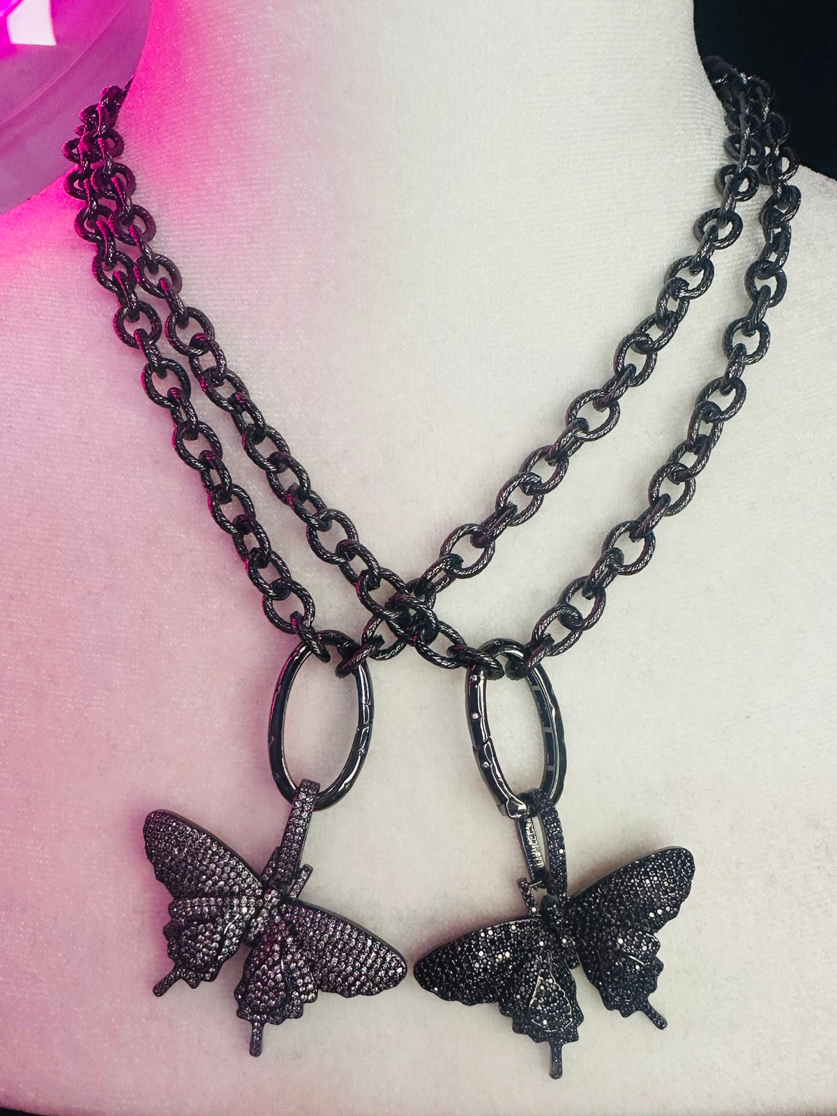 RHINESTONE BUTTERFLY CHAIN NECKLACES