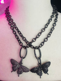 RHINESTONE BUTTERFLY CHAIN NECKLACES