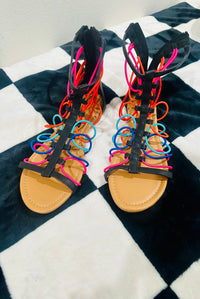 MULTI COLOR STRAP SANDALS