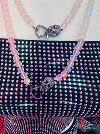 karli Buxton Rhinestone skull clasp Moonstone necklace