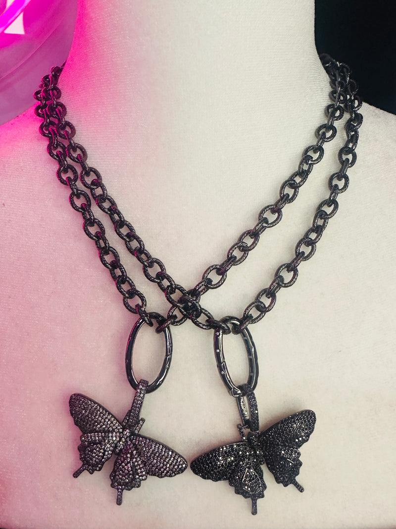 RHINESTONE BUTTERFLY CHAIN NECKLACES