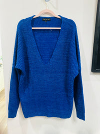 BLUE V NECK SWEATER READ DESCRIPTION!!!