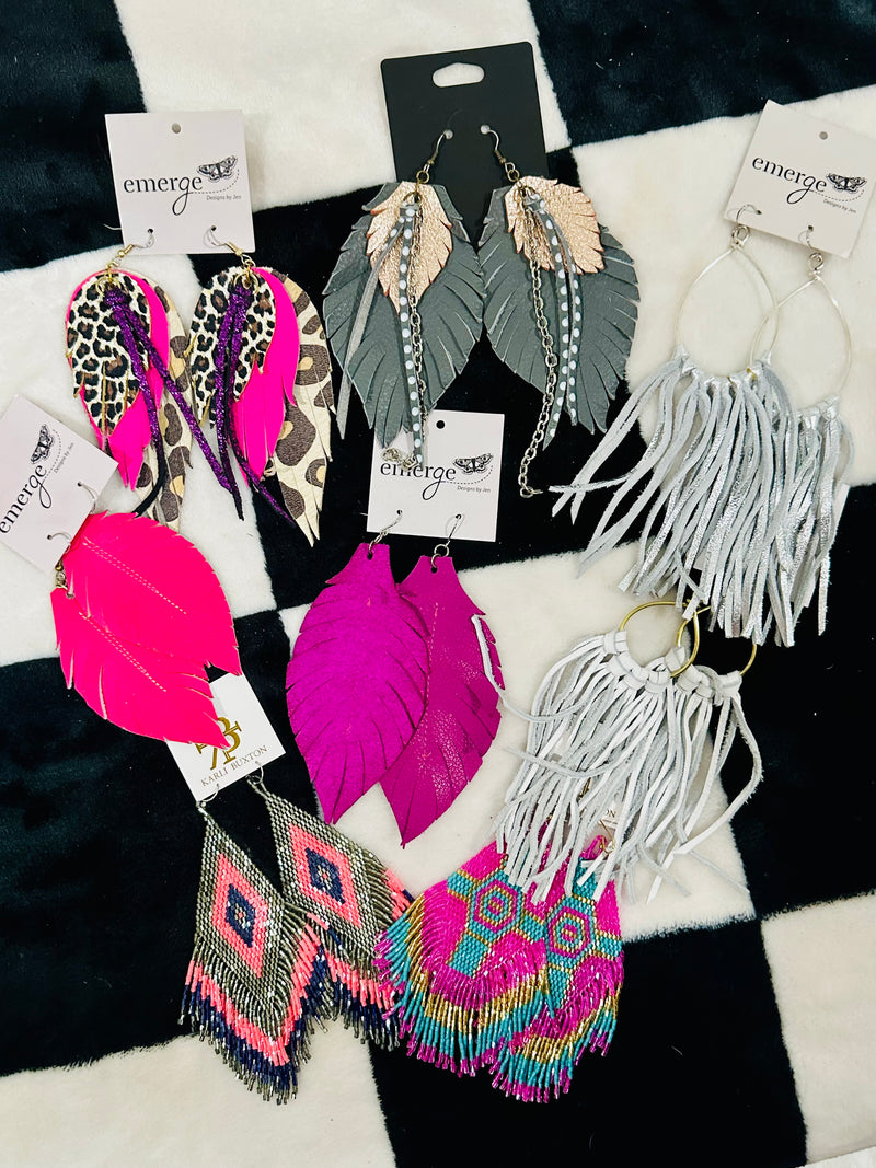 DESIGNER FEATHER EARRINGS