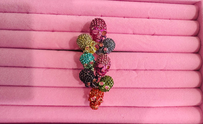 MULTICOLOR SKULL RING