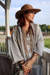 ART BY AMY STUNNER LAYERED NECKLACE W/ LEATHER AND PEARLS