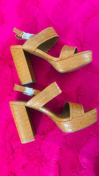 CAMEL SNAKE SUMMER PLATFORMS SANDALS