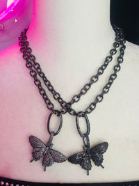 RHINESTONE BUTTERFLY CHAIN NECKLACES