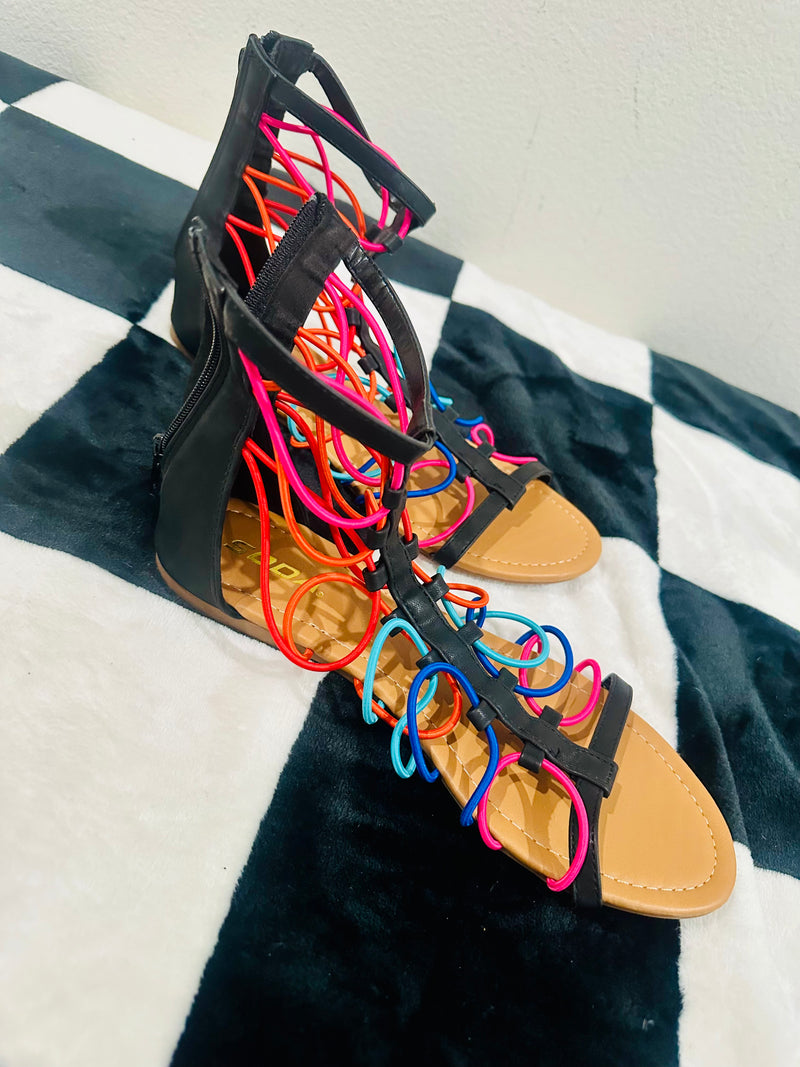 MULTI COLOR STRAP SANDALS