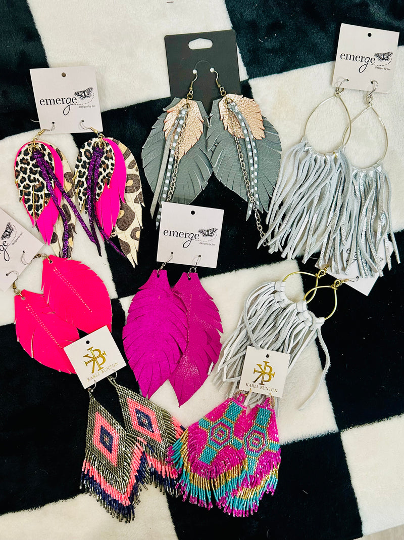 DESIGNER FEATHER EARRINGS