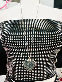 GRAY DRUZY NECKLACE.