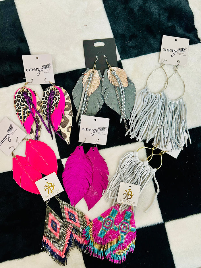 DESIGNER FEATHER EARRINGS