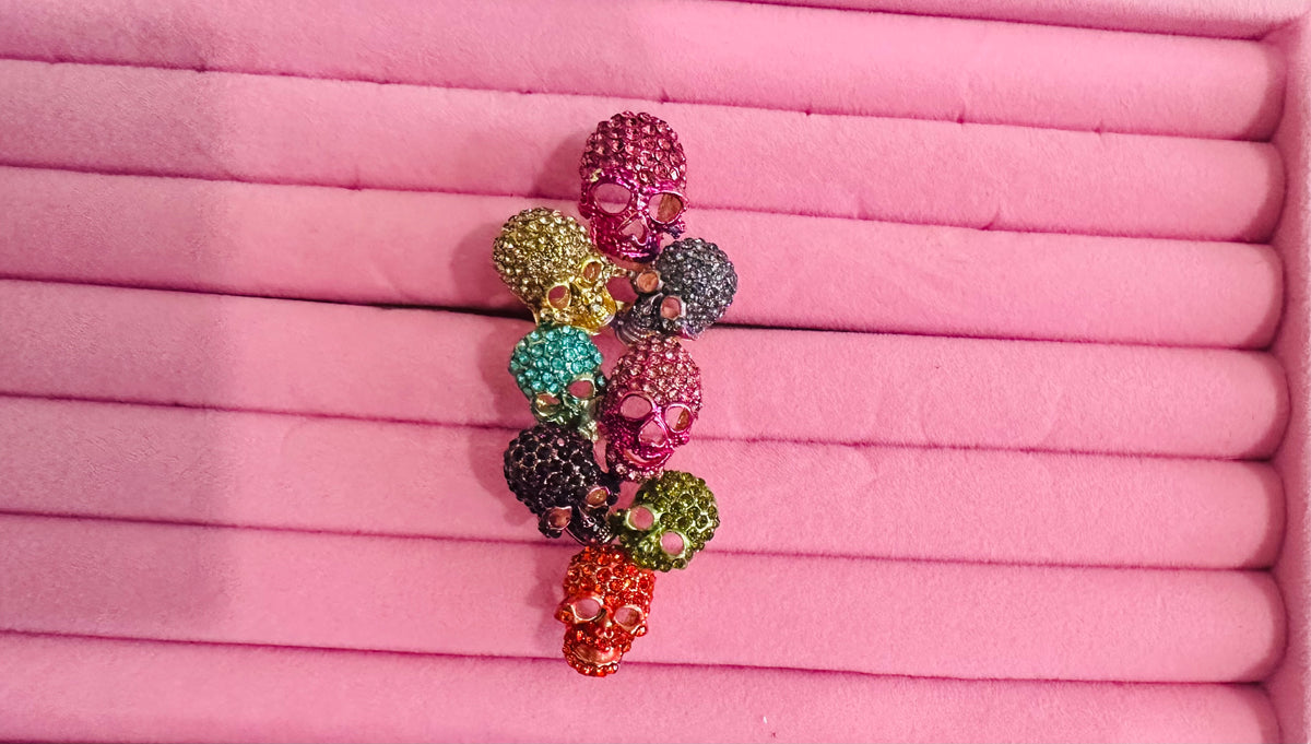 MULTICOLOR SKULL RING