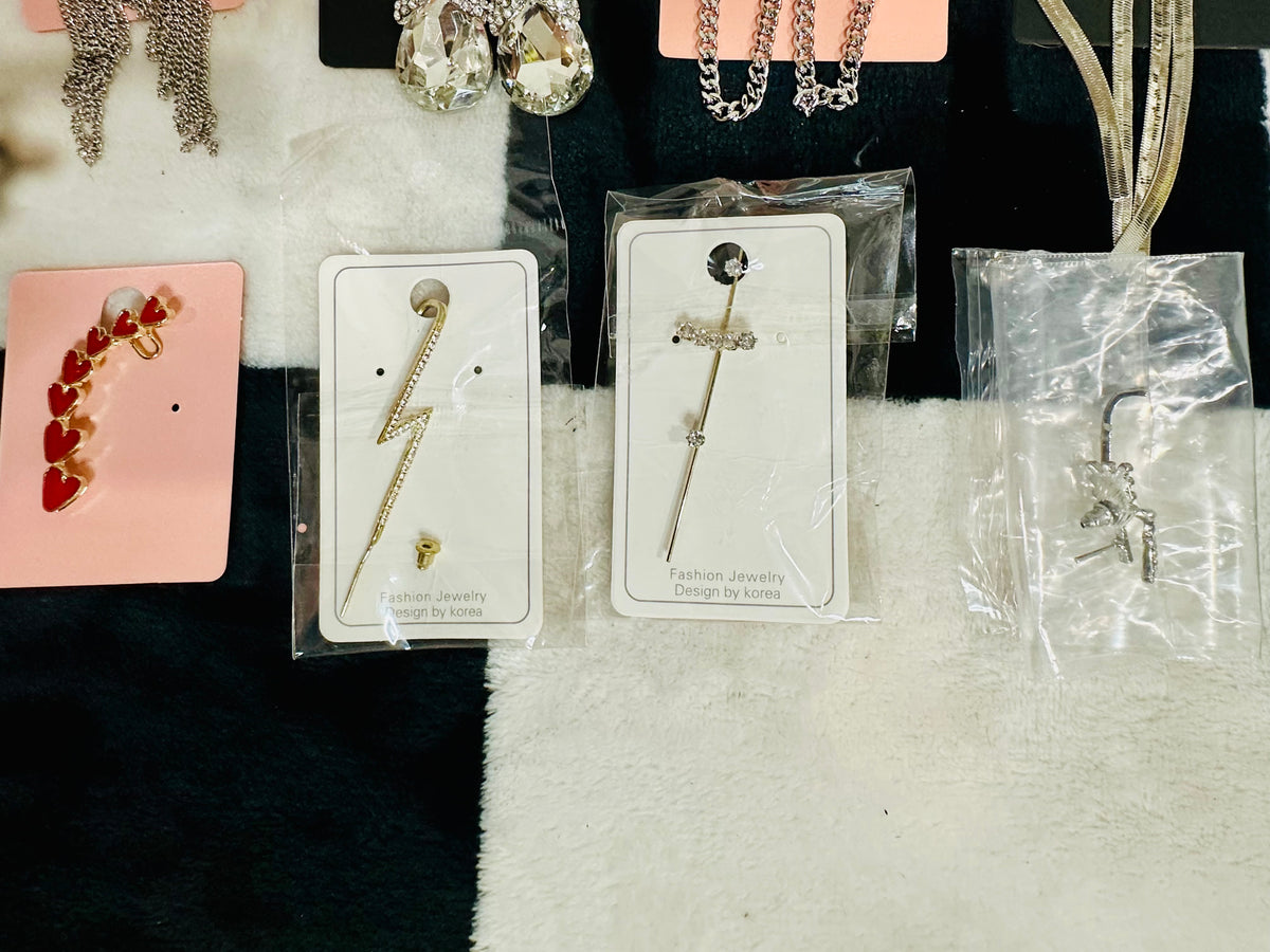 SILVER EARRINGS AND EAR CLIMBERS