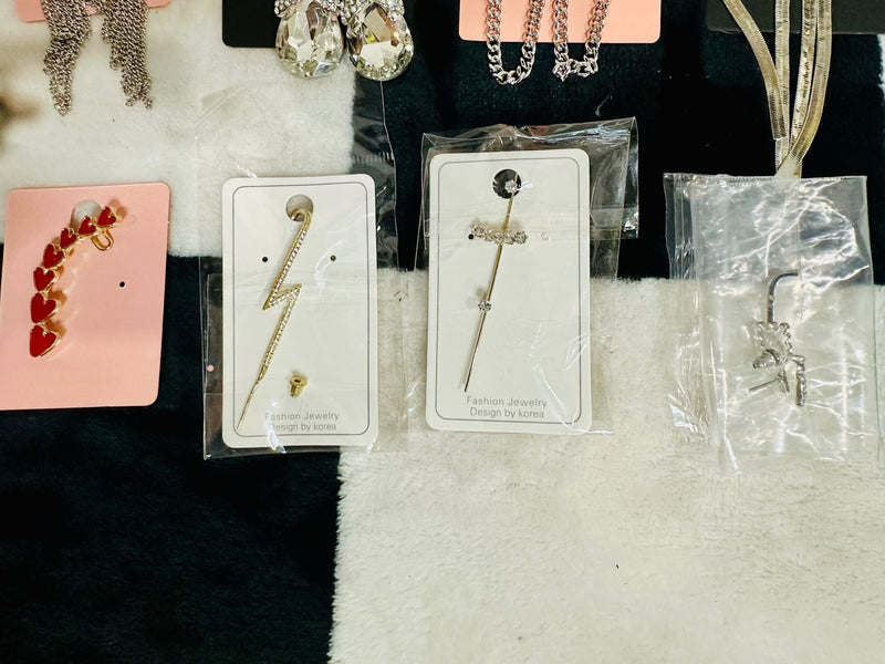 SILVER EARRINGS AND EAR CLIMBERS