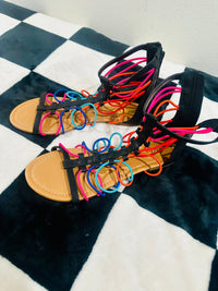MULTI COLOR STRAP SANDALS