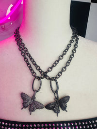 RHINESTONE BUTTERFLY CHAIN NECKLACES
