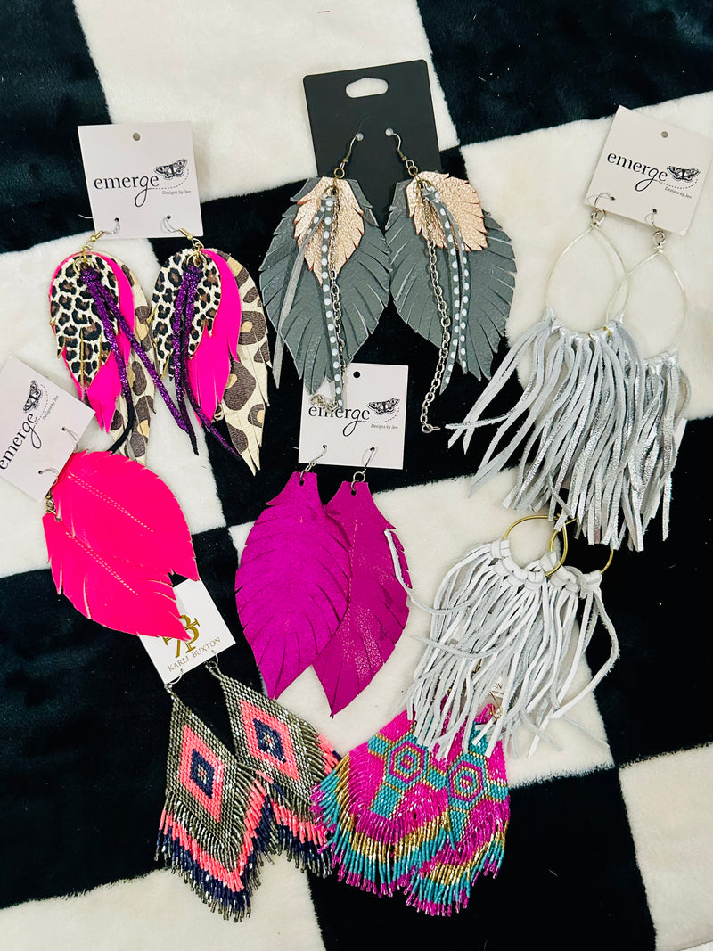 DESIGNER FEATHER EARRINGS