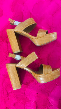 CAMEL SNAKE SUMMER PLATFORMS SANDALS