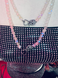 karli Buxton Rhinestone skull clasp Moonstone necklace