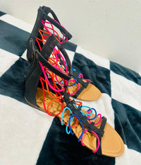 MULTI COLOR STRAP SANDALS