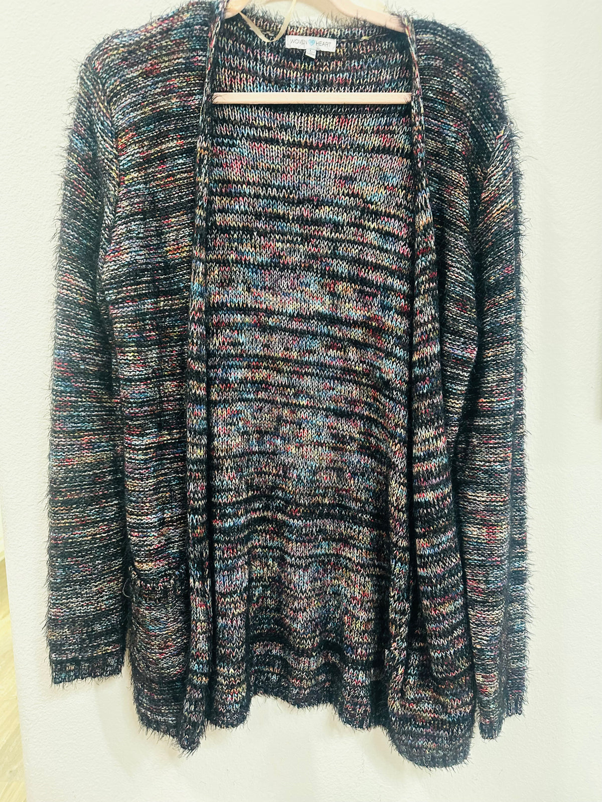 WOVEN HEART MULTICOLOR CARDIGAN