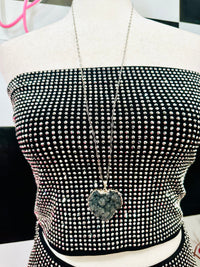 GRAY DRUZY NECKLACE.