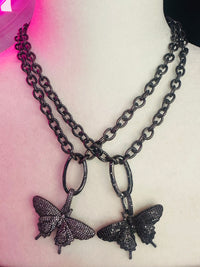 RHINESTONE BUTTERFLY CHAIN NECKLACES