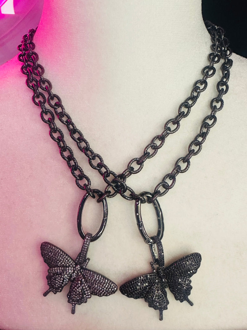 RHINESTONE BUTTERFLY CHAIN NECKLACES