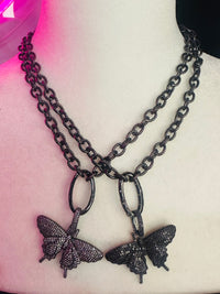 RHINESTONE BUTTERFLY CHAIN NECKLACES