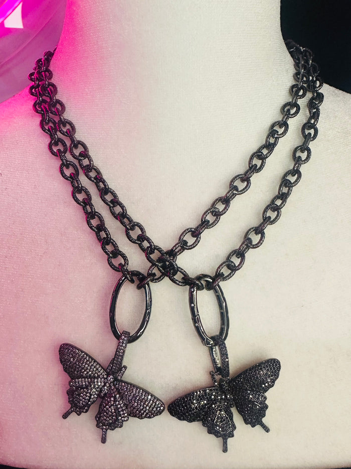 RHINESTONE BUTTERFLY CHAIN NECKLACES