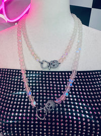 karli Buxton Rhinestone skull clasp Moonstone necklace