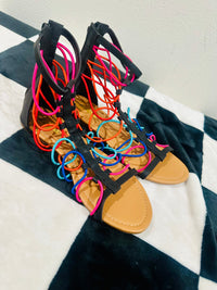 MULTI COLOR STRAP SANDALS