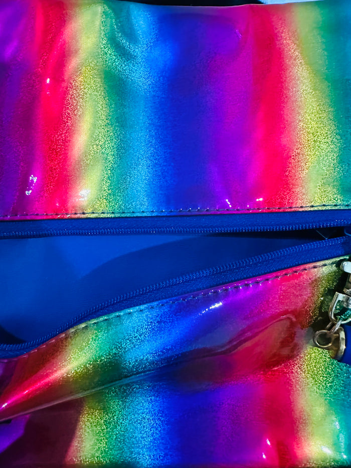 RAINBOW METALLIC MJ BAGS LARGE AND MICRO