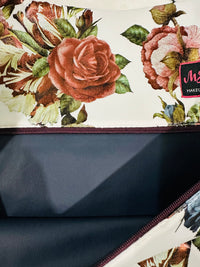 HTF!!!  ROSE METALLIC FLORAL MJ BAG SET!!!! BLACK INTERIOR!!!