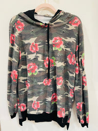 PEACH LOVE DISTRESSED HOODIE