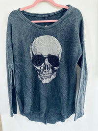 T-PARTY SKULL BLING SWEATER