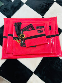 HOT PINK GLITTER MJ BAGS  FULL SET EXCEPT MINI!!