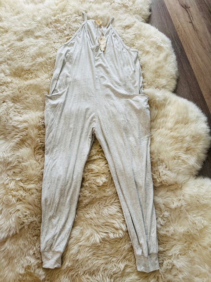 HEM & THREAD RIBBED JUMPSUIT