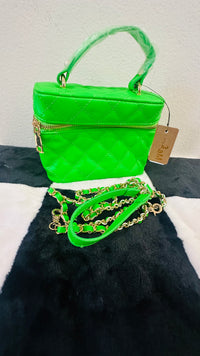 NEON GREEN COSMETIC BAG OR CLUTCH BAG