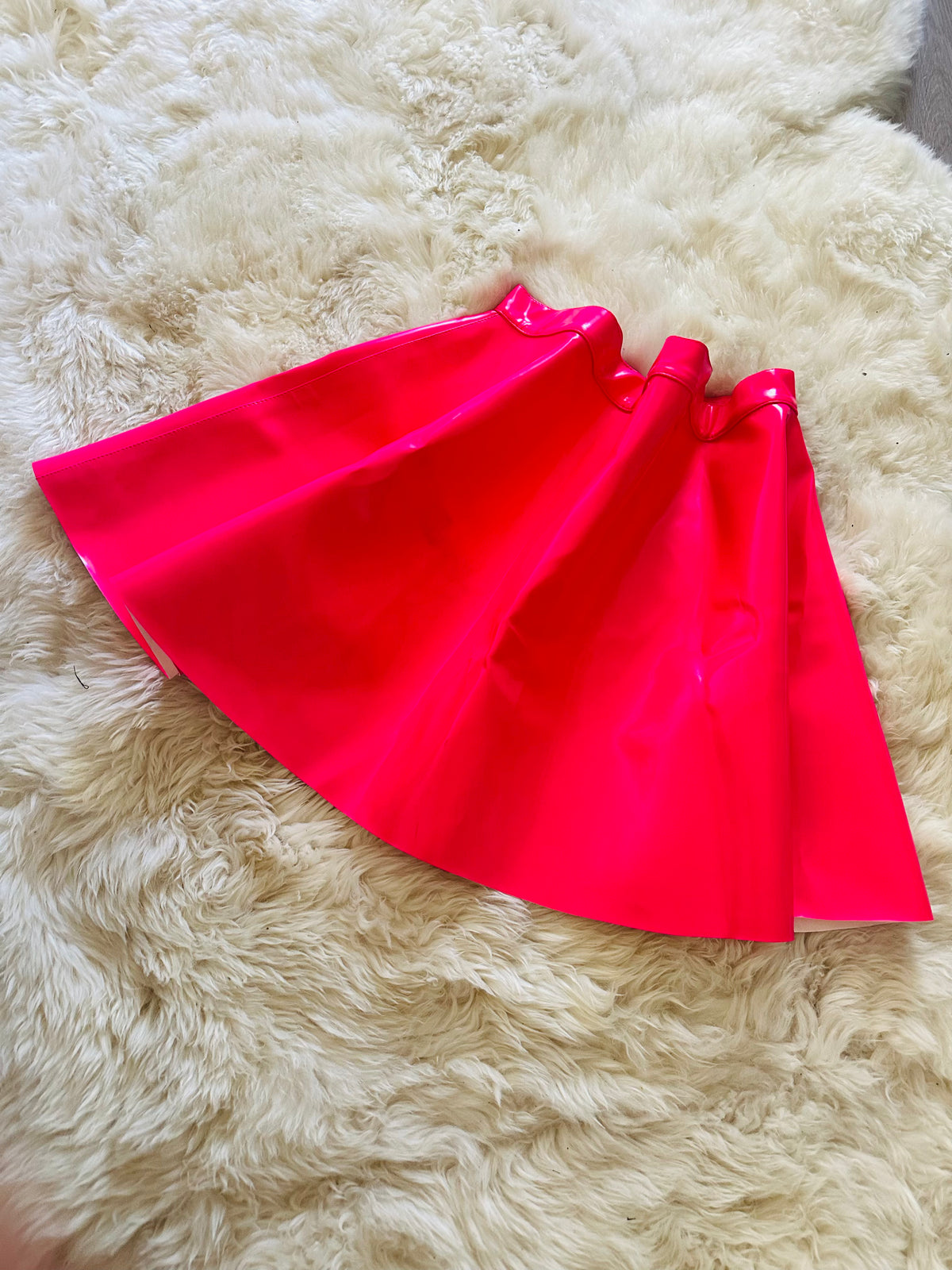 HOT PINK LEATHER SKATER SKIRT  *Read description*