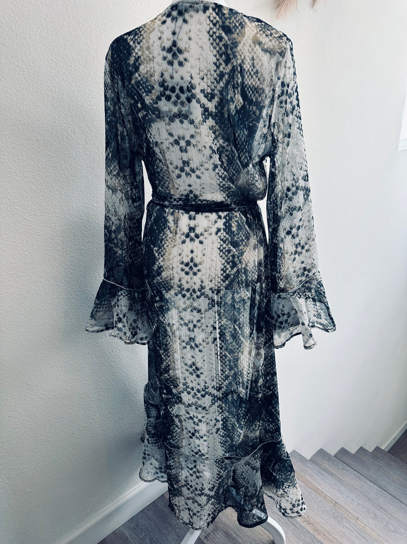 AMERICA & BEYOND SNAKE SHEER TIE MINK OVERLAY