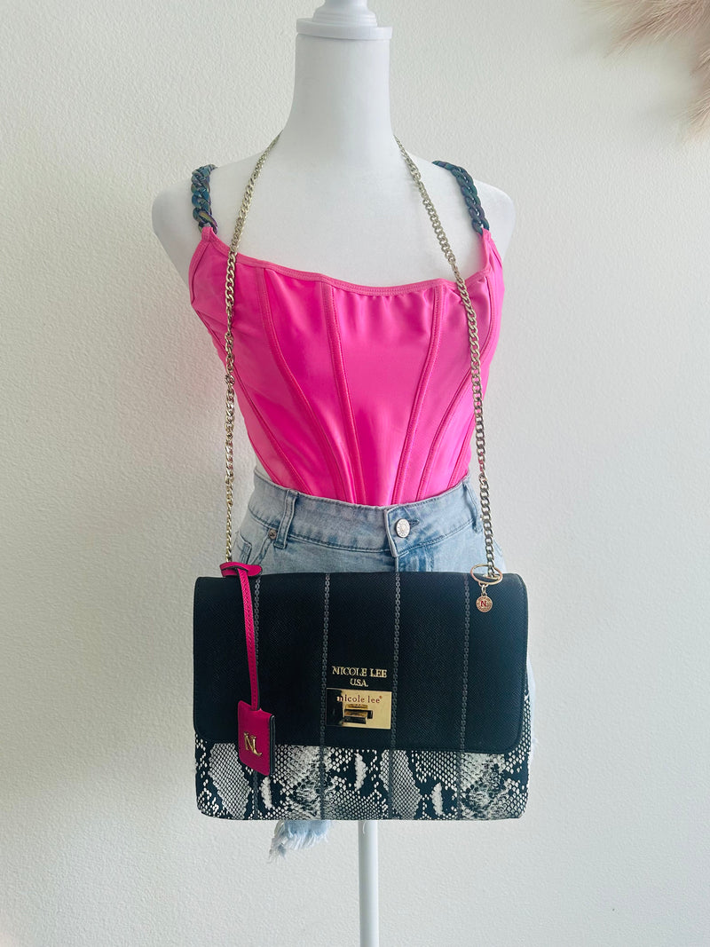 Nicole Lee snake crossbody bag