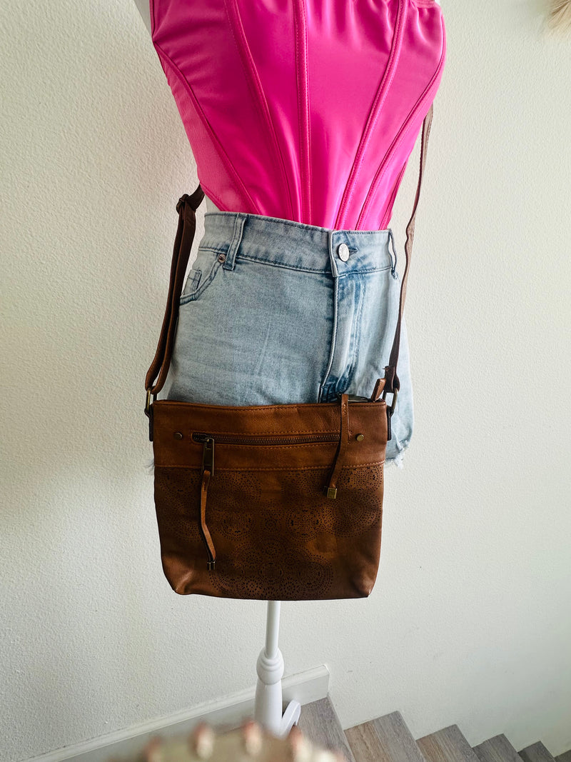 Brown Paisley crossbody bag