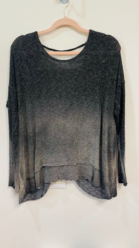 ACID WASH OVERLAY CRISS CROSS BACK TOP